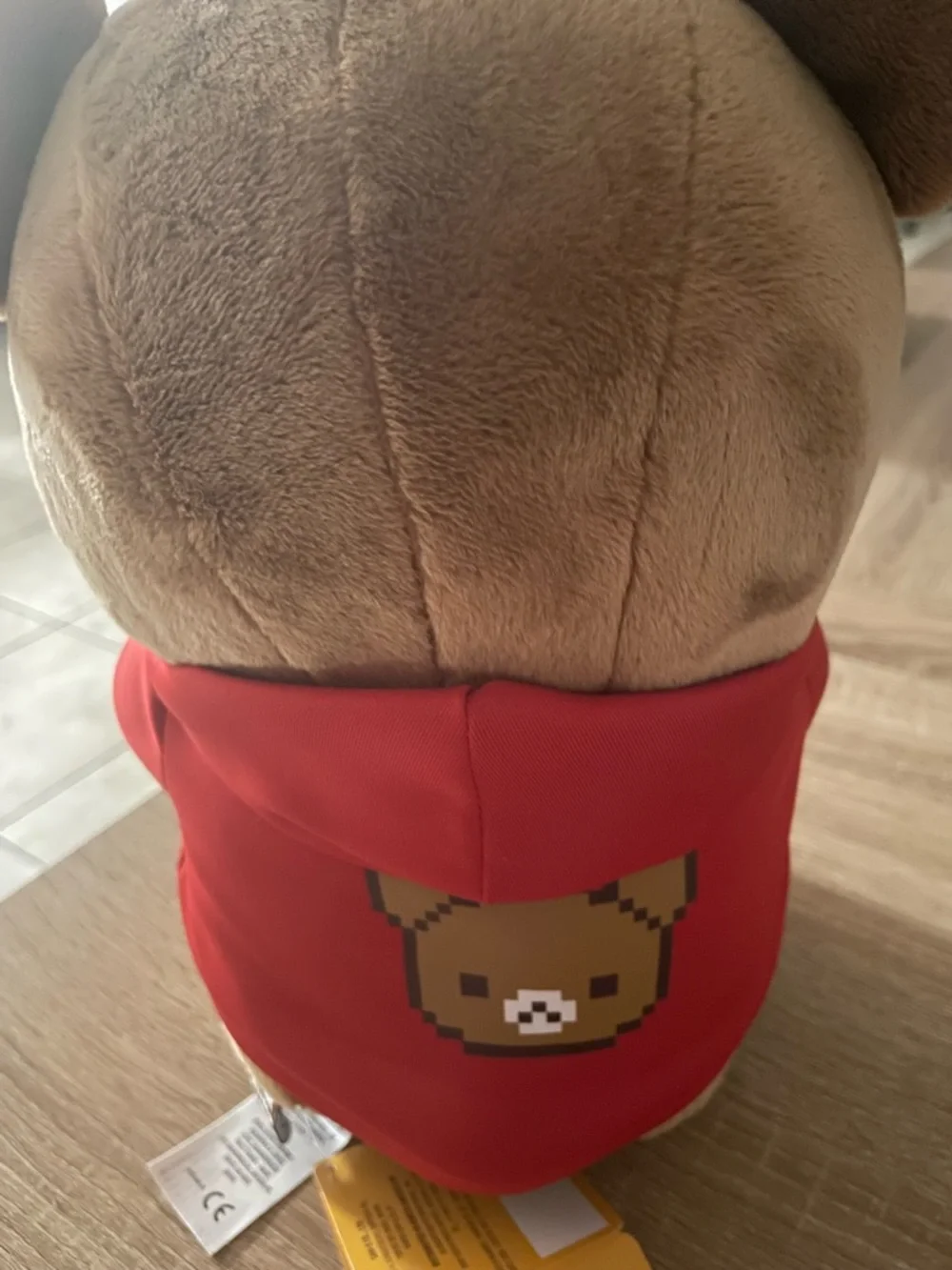 Rilakkuma Brown Plush Bear with Red Hoodie and Yellow Game Console